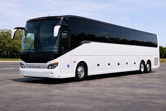 56-passenger charter bus available for charter in Pompano Beach, FL